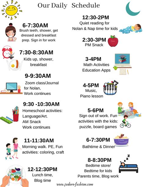 daily routine sample for students
