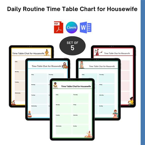 daily routine time table chart pdf