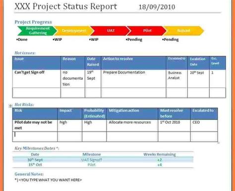 daily status report template excel for testing
