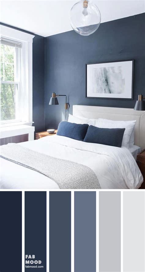 dark blue colour scheme bedroom