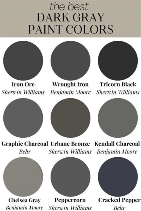 dark charcoal grey paint code