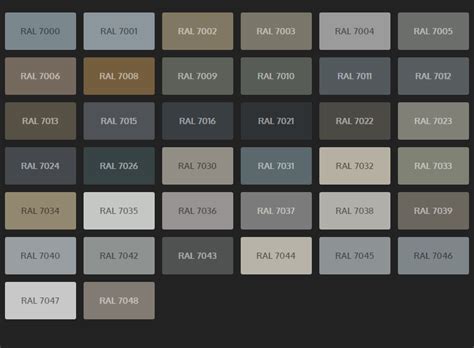 dark grey color ral code