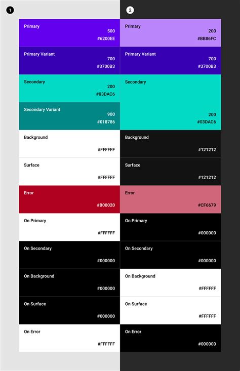 dark theme color code