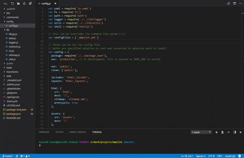 dark theme in vs code