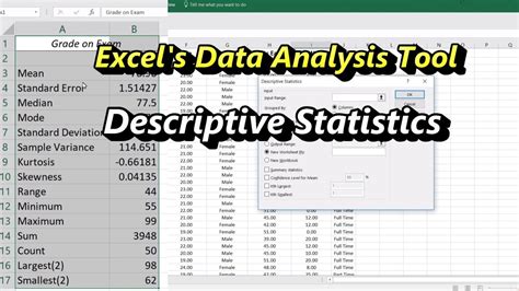 data analysis excel descriptive statistics