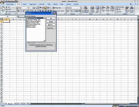 data analysis toolpak in excel 2007