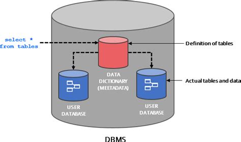 data dictionary in dbms