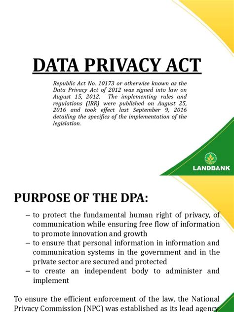 data privacy act of 2012 examples