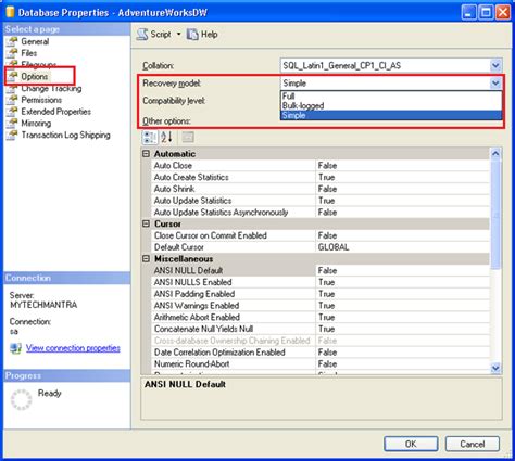 database recovery models