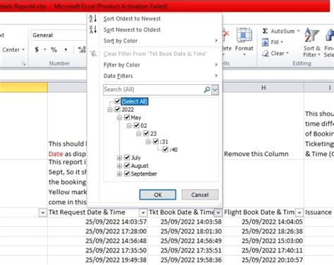 datatables excel export datetime format