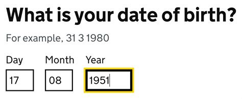 date of birth data type