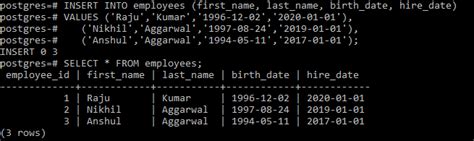 date of birth data type in postgresql