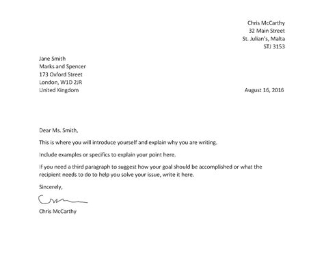 date placement in formal letter