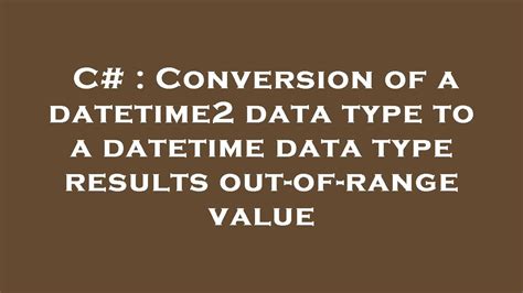 date time data type in c#