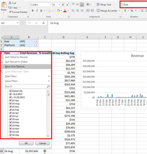 dates not sorting in excel pivot table