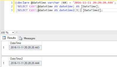 datetime or datetime2 sql server