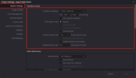 davinci resolve change project dimensions