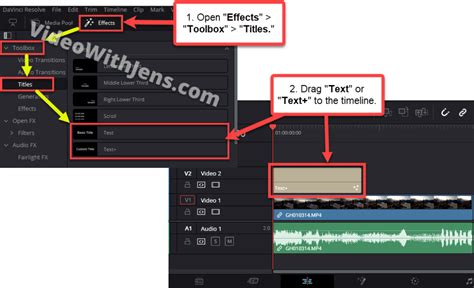 davinci resolve how to change text color