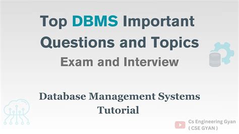 dbms important topics for interview