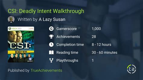 Deadly Intent Walkthrough