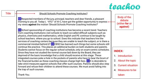 debate writing examples for students with answers