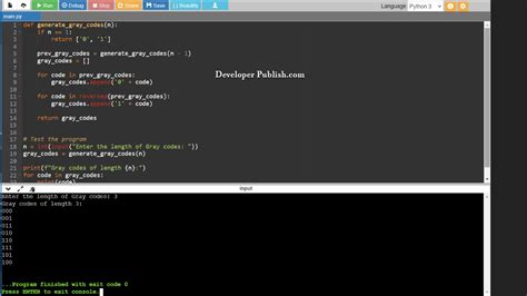 decimal to gray code python