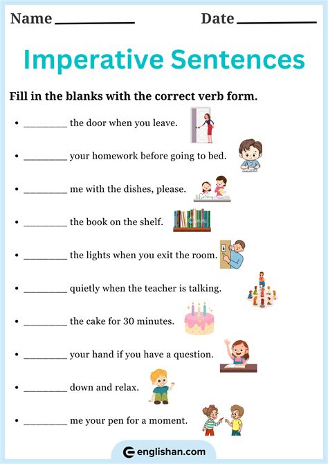 declarative to imperative sentences worksheet with answers