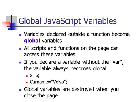 declaring global variables in javascript