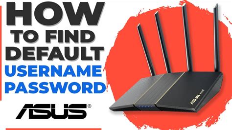 default user and password for asus router