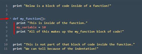 define a block of code in python
