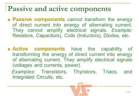 define active and passive components