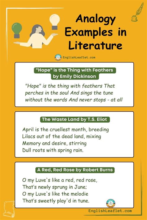 define analogy in literature with examples