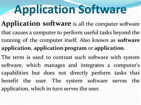 define application software in short