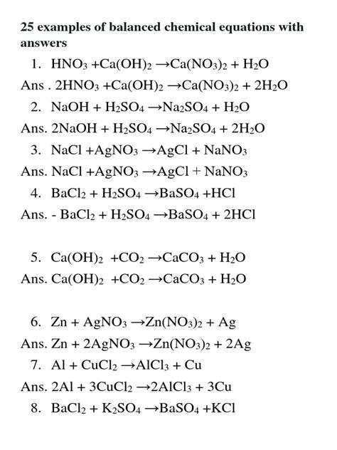 define chemical equation class 10 with example