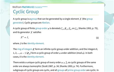 define cyclic group in discrete mathematics