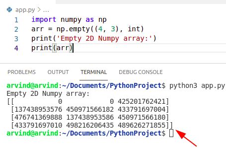 define empty 2d array in python