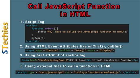 define javascript function in html file