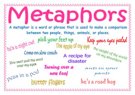 define metaphor and two examples