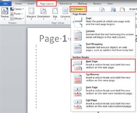 define page orientation in ms word