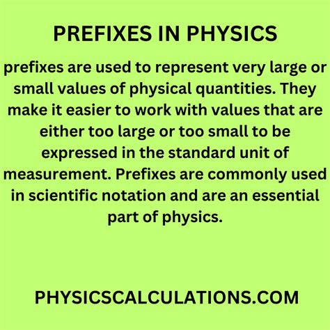 define prefixes in physics with examples
