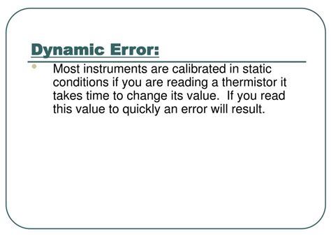 define the term static error in biomedical instrumentation