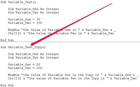 define variable in vba