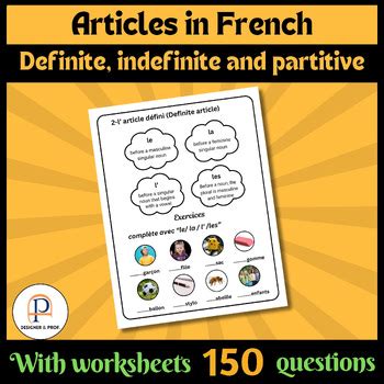 definite articles in french examples with answers