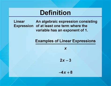 definition of linear expression in math