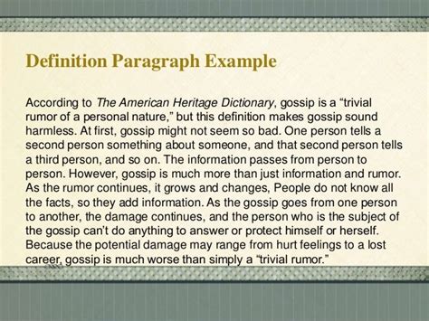 definition paragraph examples pdf