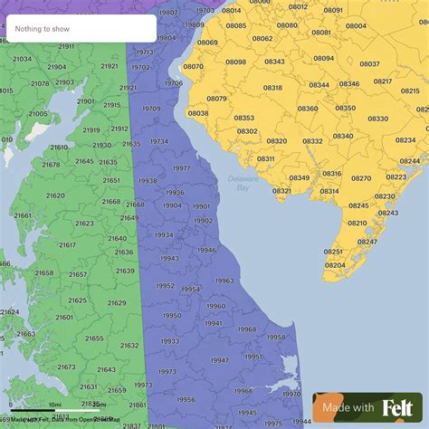 delaware zip code map with cities