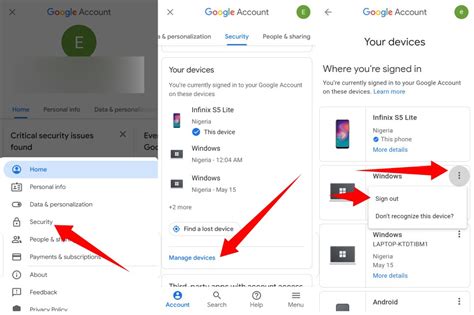 delete app from google account