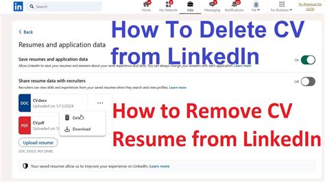 delete cv from linkedin easy apply