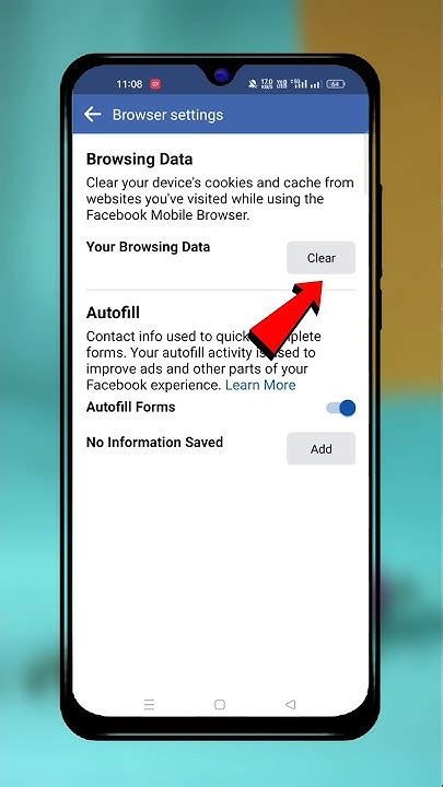 delete facebook browsing data