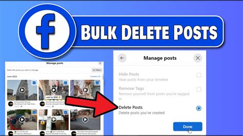 delete facebook posts in bulk